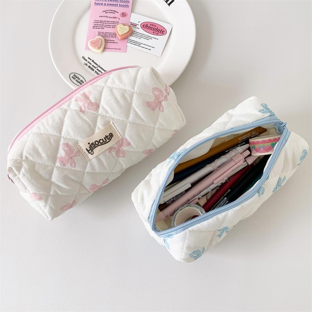 Multi-function Pen Bag Bowknot Stationery Organizer Portable Pen Box Gift