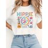 Футболка HIPPIE SOUL с принтом букв, с коротким рукавом, круглым вырезом, повседневный топ для лета и весны, женская одежда