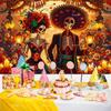 Day Of The Dead Photography Backdrop Skull Marigold Mexican Fiesta Día De Los Muertos Decoration Party Supply Photo Studio Props
