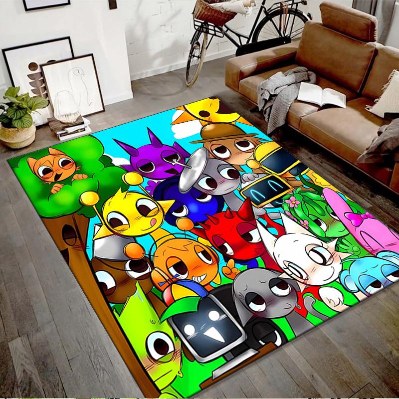 1pc SPRUNKI4 Design Printed Area Rug Carpet for Bedroom Living Room Home Decor Rugs Mat Non Slip Mat Rug for Bedside