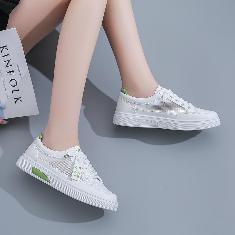 Mesh Little White Shoes Women's 2025 Spring New Korean Version Female Student Baseplate Shoes Casual Shoes Breathable Women's Shoes K1002