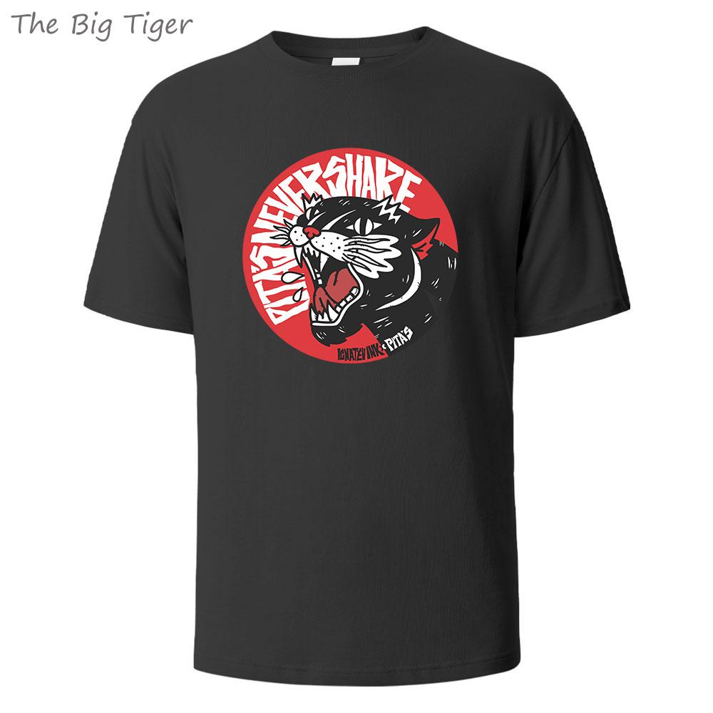 Leopard Printed Simple Design Cotton Tshirt For Men Soft Fabric Crew Neck Short Sleeve Comfort