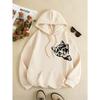 A Cute Little Cat With A Sideways Body Hoodie Women Simple Fur-liner Hoody Autumn S-XXL Sweatshirt Fashion Quality Woman Tops