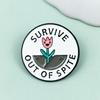 Smiling Flower Pattern Enamel Brooch - Cute Round Alloy Badge Ornament