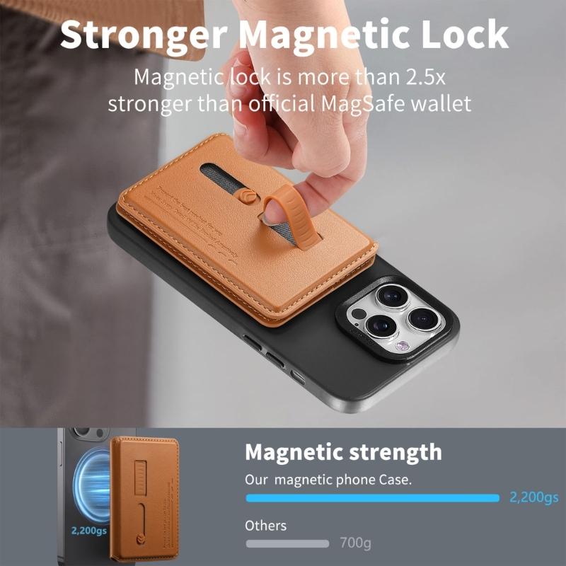 Регулируемый угол обзора Подставка для телефона Хранение карт Складная конструкция Магнитная задняя панель Конструкция из ПУ-кожи