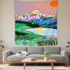 Watercolor color-block tapestry world map fabric wall hanging for bedroom and study room wall decoration background fabric