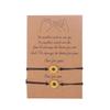 Alloy Sunflower Daisy Wax Rope Friendship Bracelet