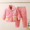 Новый комплект пижам Crystal Flannel с утеплителем Осень и Зима Мужская и Детская одежда для дома Утолщенная пижама для тепла