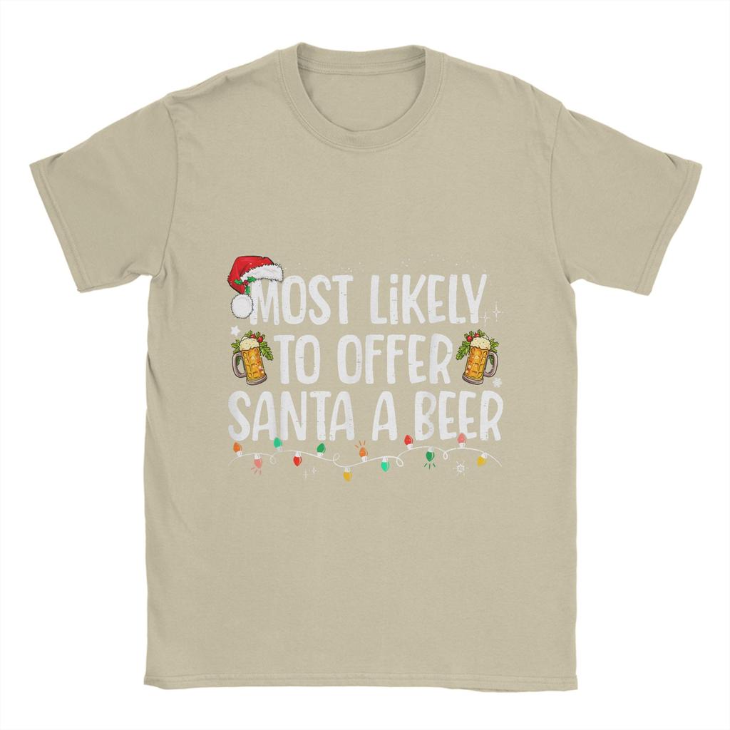 Funny Christmas and beer T-Shirts Men O Neck 100% Cotton T Shirts Short Sleeve Tees Summer Clothes