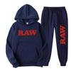 Мужской роскошный repliki men Set RAW Hat Running Hoodie Sweatpants 2PK Осень Зима Повседневная шерстяная спортивная одежда