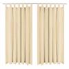 Blackout Curtain - vidaXL - 2 Pcs - 140 X 225 Cm - Beige - Micro-satin