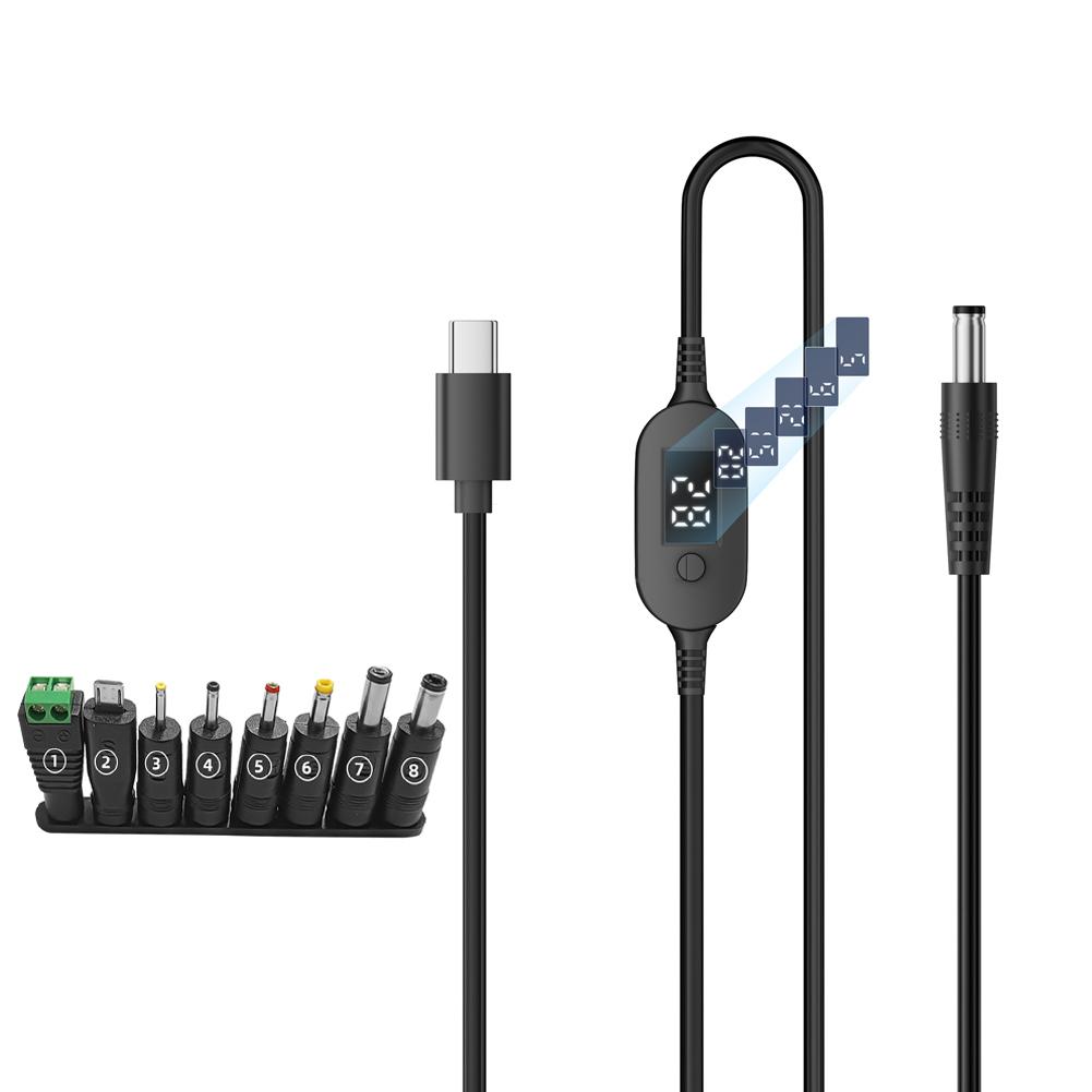 Кабель питания USB C на DC 140 Вт Type C к 5 В 9 В 12 В 15 В 20 В 28 В Кабель-адаптер с регулируемым напряжением для ноутбуков, маршрутизаторов