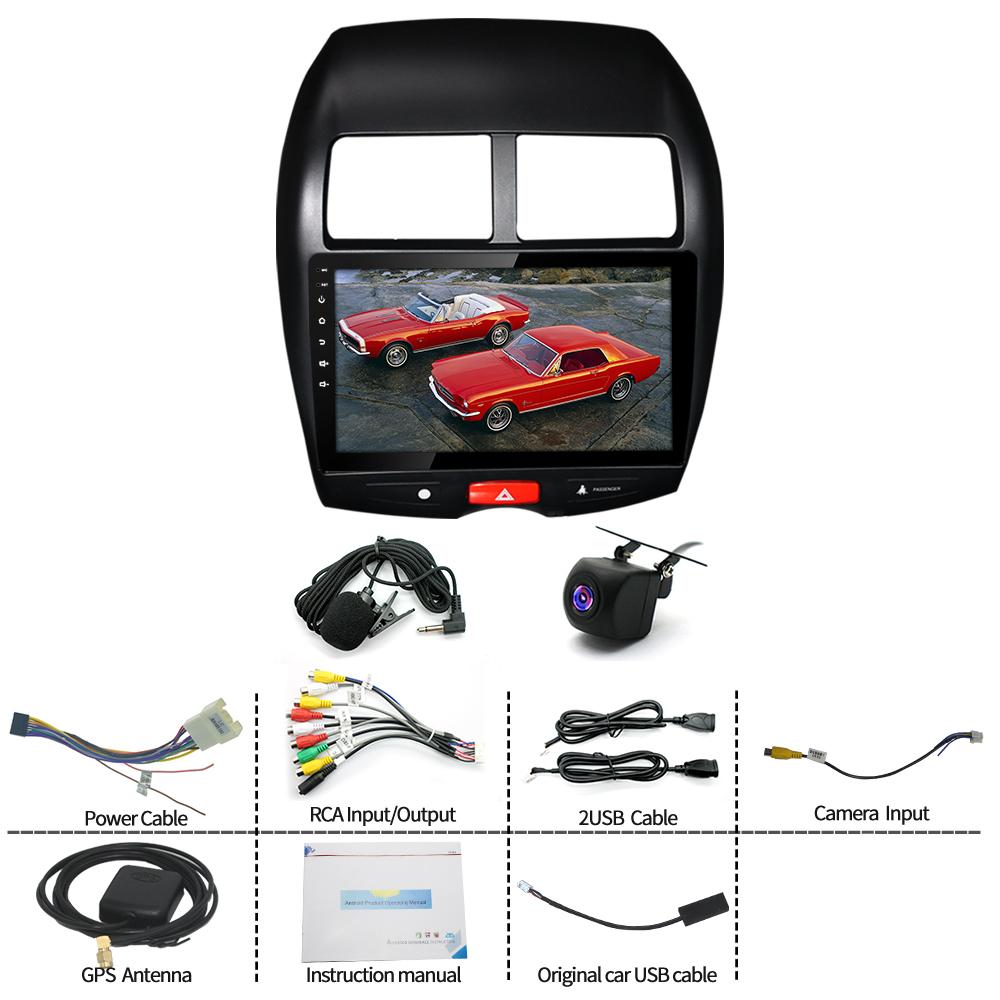 10inch Car Stereo Radio Car-play GPS Navigation Compatible for Mitsubishi ASX 2010-2017 Android 14