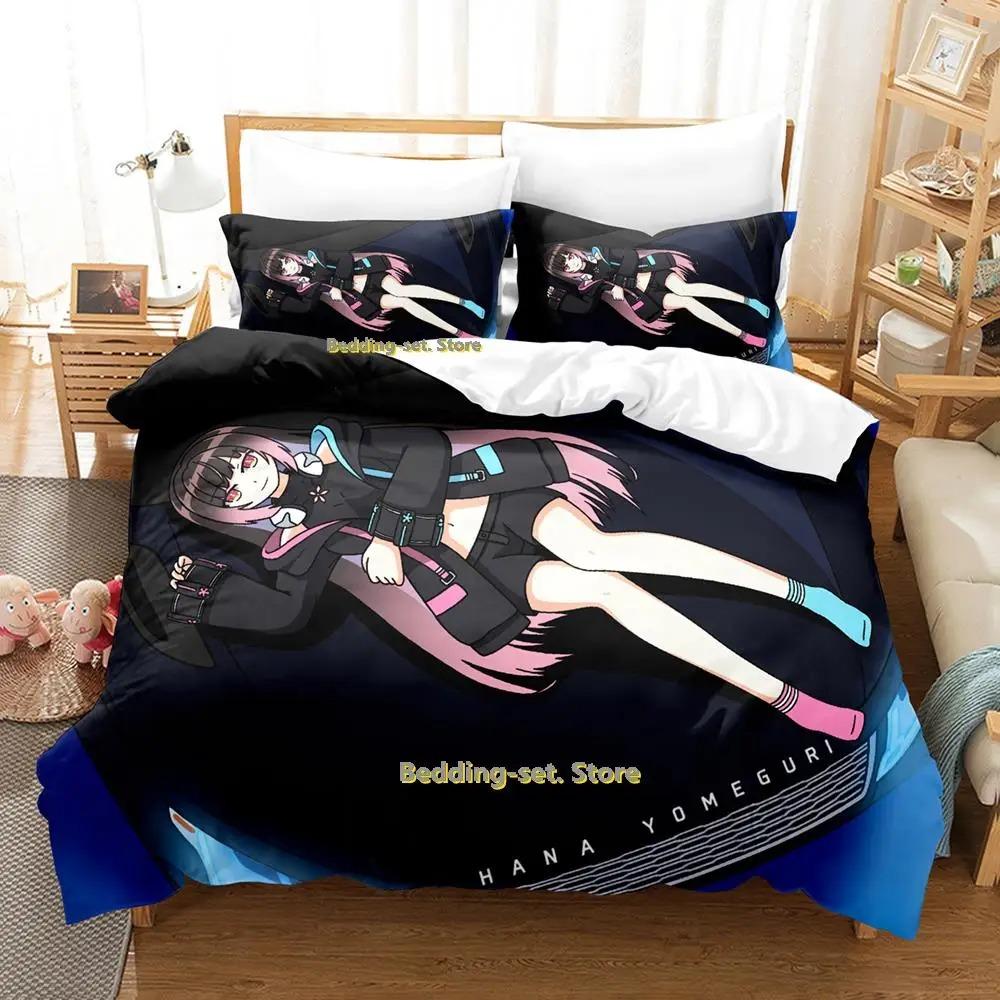 Комплект постельного белья Hana Yomeguri Single Twin Full Queen King Size Bed Set Adult Kid Bedroom Duvetcover Sets Kawaii Anime Bed Sheet Set