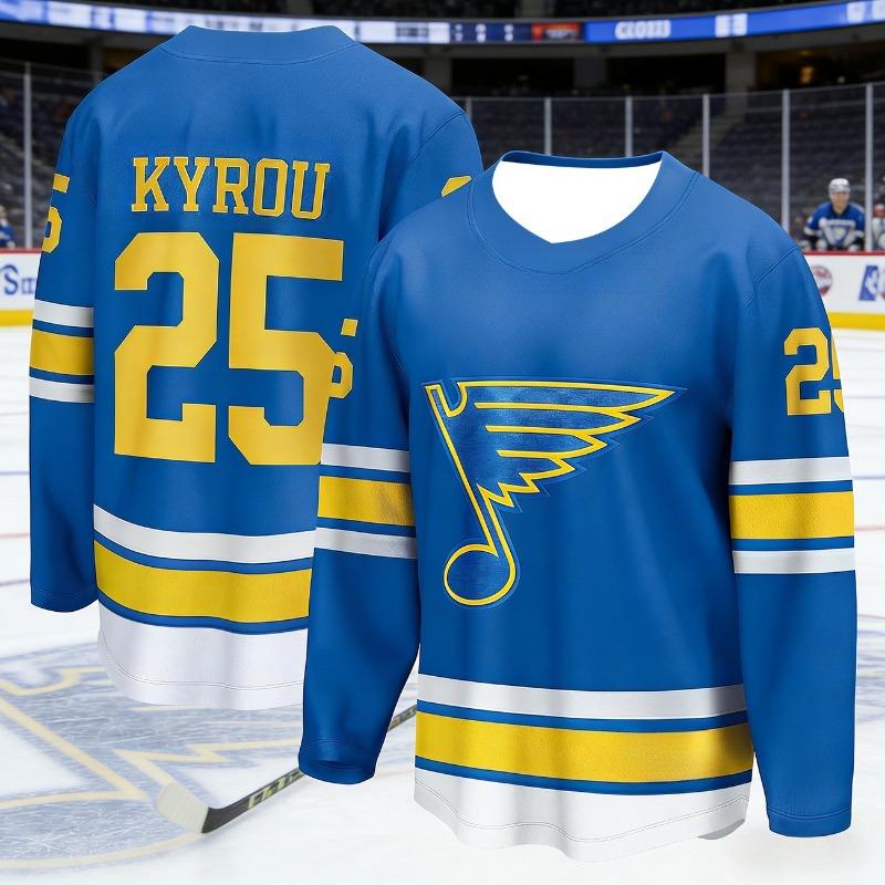 Самый продаваемый Мужской Ст. Тренировочная хоккейная майка Louis Blues с дышащей, быстросохнущей 3D-печатью и длинным рукавом для детей