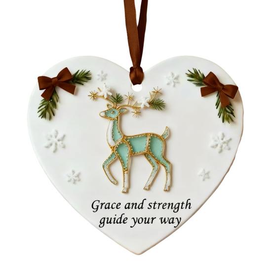 Сердечные Вдохновения Рождественское Украшение Ракушка Олень Стрекоза Лапа Перо Тюльпан Подвеска в Форме Сердца для Подвешивания на Рождественскую Елку Декор для Праздничной Вечеринки