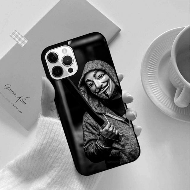 Anonymous Hacker Phone Case Back Cover for iPhone 17 Air 16 15 14 13 11 12 Pro Max Plus Shell Coque