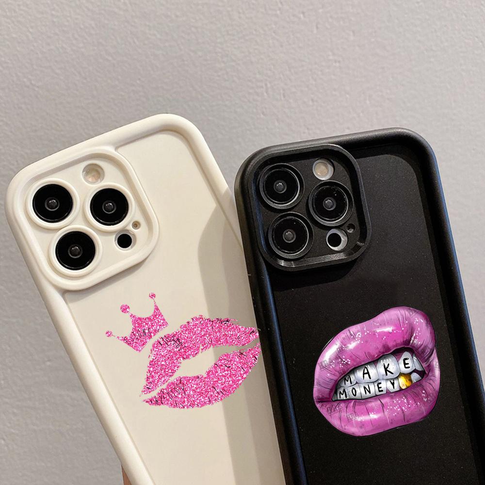 LZ20 Lips kiss design силиконовый чехол для телефона Infinix Smart 9 Hot 40i Tecno Camon 20 Pro Moto G22 G30 OnePlus Google Pixel 9 противоударный задний чехол