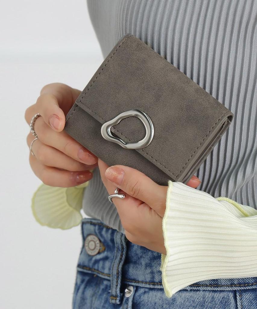 Женский трехскладной кошелек Altro Rose Gray, тонкий, компактный, складной, простой в использовании, с имитацией натуральной кожи, простой дизайн, включает монетницу, мини,