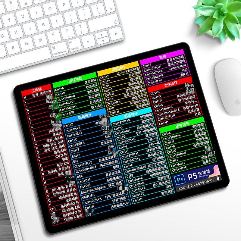 Очень большой коврик для мыши с коллекцией горячих клавиш и подставкой для запястья для офисного стола