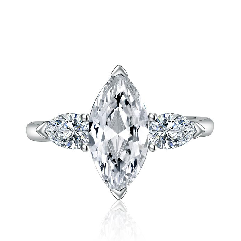 BELLA BOX Открывающиеся кольца изменяемого размера для женщин 7*14 мм с цирконом, ювелирные изделия для помолвки, подарок