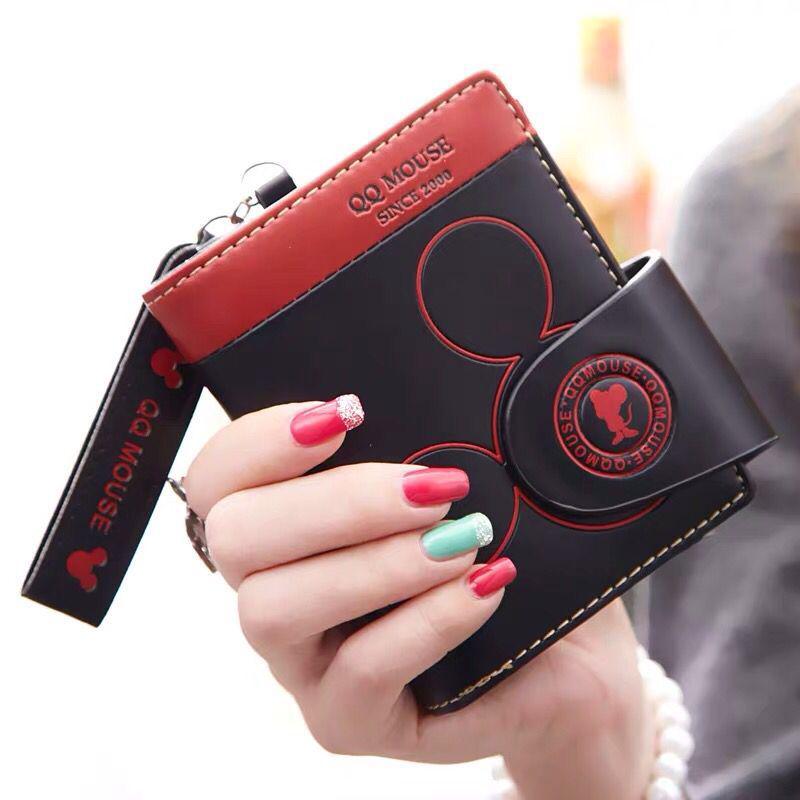 Korean Style 2025 PU Leather Cartoon Zipper Folding Wallet - Multifunctional Student Handbag & Coin Purse