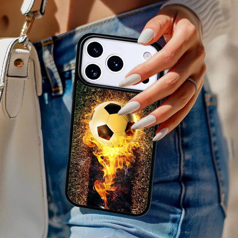 Football Soccer Ball Phone Case For iPhone 17 Air 14 15 13 12 Max Cover For Apple 14 15 16 16e 11 Pro Max Plus Coque