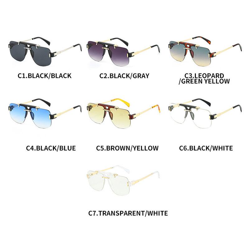 Классические солнцезащитные очки-авиаторы с полуободком в стиле Y2K, винтажные, большие, панк, металлические, от люксового бренда, дизайнерские, с защитой от УФ