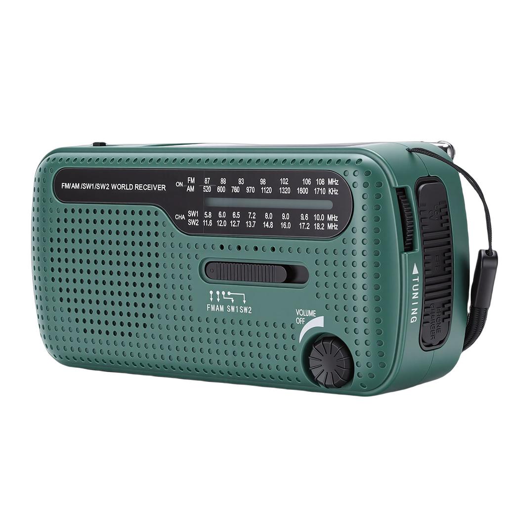 Портативное солнечное радио NOAA, радио на ручной рукоятке AM FM Shortwave, аварийное радио со светодиодным фонариком