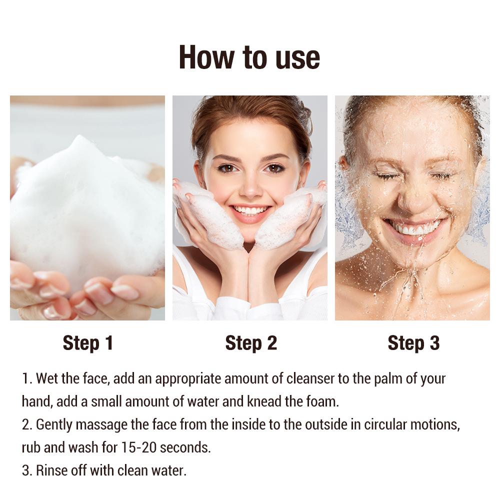 Осветляющее очищающее средство для лица 150 г Отбеливающий крем Глубокий контроль жирности и грязи Очищает поры Отпечатки Восстанавливает Увлажняет сухую кожу