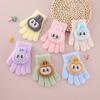 Children's Gloves Winter Cute Cartoon Boys and Girls Warm and Cold-proof Five-finger 5-10 Knitted Primary School Students Mink Velvet Gloves
