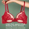 French Deep V Pseudo-see-through Bra Comfortable and Beautiful Back Push-up Open-back Soft Underwire Lace Bra for Small Breasts