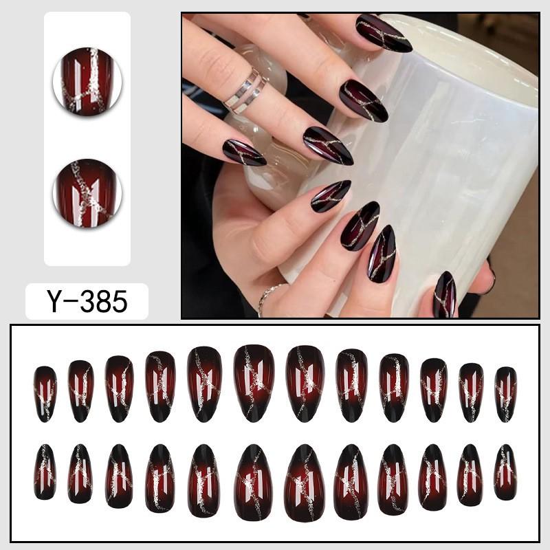 Short Press-On Nails Set With Floral Design Minimalist False Women Wearable Nail Tips In Multiple Colors