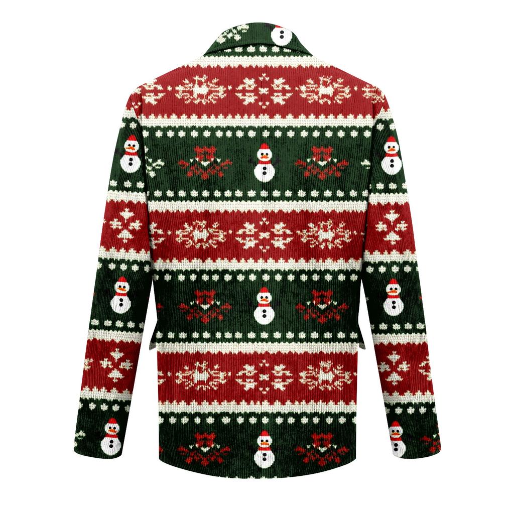 Мужской уродливый рождественский вельветовый теплый карманный пиджак-кардиган, мужской повседневный костюм