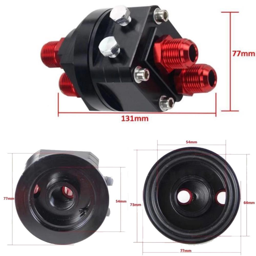 1pcs Car Split-Type Oil Temp & Pressure Gauge With Oil Cooler Adapter Accessories Fits Most Vehicles