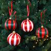 6Pcs 8cm Christmas Ball Ornaments Plastic Hanging Decor for Tree Window Display & DIY Crafts Shatterproof Festive Decorations