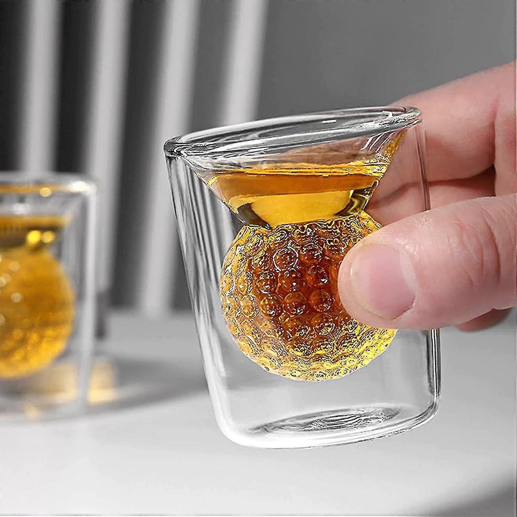 Golf Whiskey Glass with Golf Ball Shape