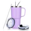 Livole Tumbler with Vacuum with Large Stainless Coffee Travel Large Capacity with Perfect for and Carbonated Perfect for Outdoor and Light Purple