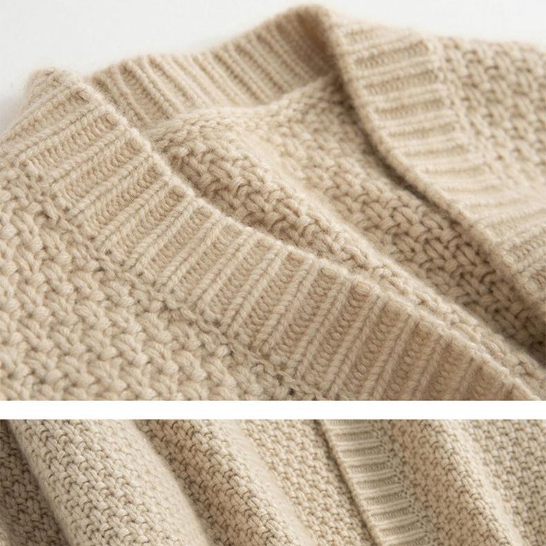 Solid Color Knitted Cardigan 2023 Autumn and Winter New Fashion Loose Lazy Style Sweater Women's Coat