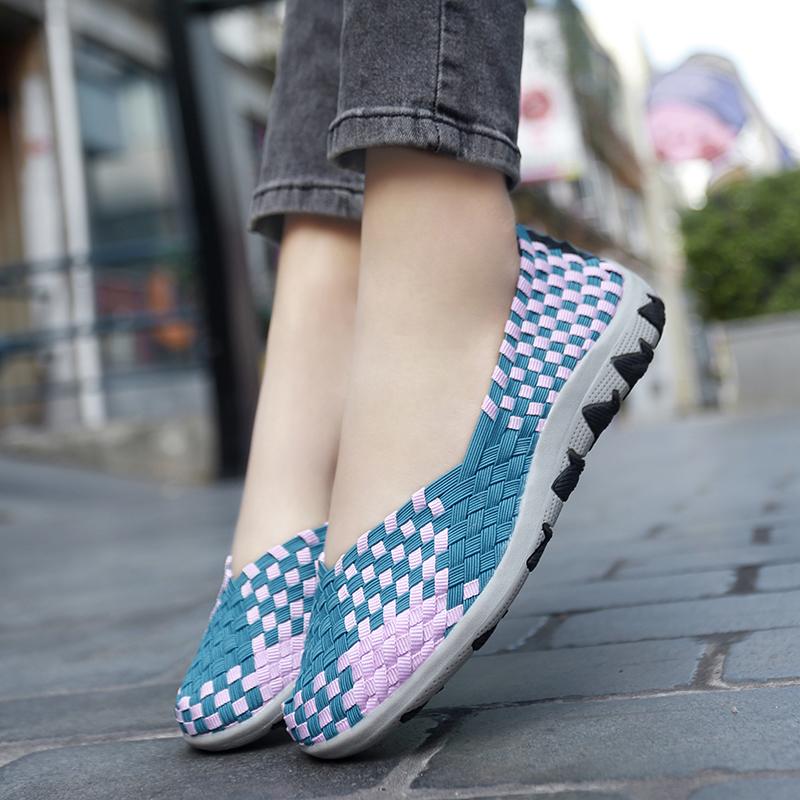 Summer Handmade Braid Beach Shoes Women Slip On Large Size Casual Espadrilles Breathable Sneakers Lazy Shoes