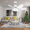 Remote-Controlled Flower-shaped 6-Leaf E27/26 Chandelier Fan Light - Super Silent