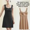 "Women's Summer One-Piece Sleeveless Suspender Dress with Chest Pads - Inner Vest Style"