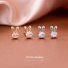 Banyan Tree S925 Silver Zircon Rabbit & Diamond Earrings for Women - Elegant & Sweet High-End Design