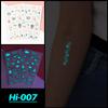 Little Sexy Cute Tattoo for Women Glowing Dark Taty Waterproof Fake Tatoo Luminous Tattoo Stickers Body Art Cartoon Tattoo