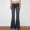 Y2k Flared Pants Retro Button Low Waist Casual Denim Trousers