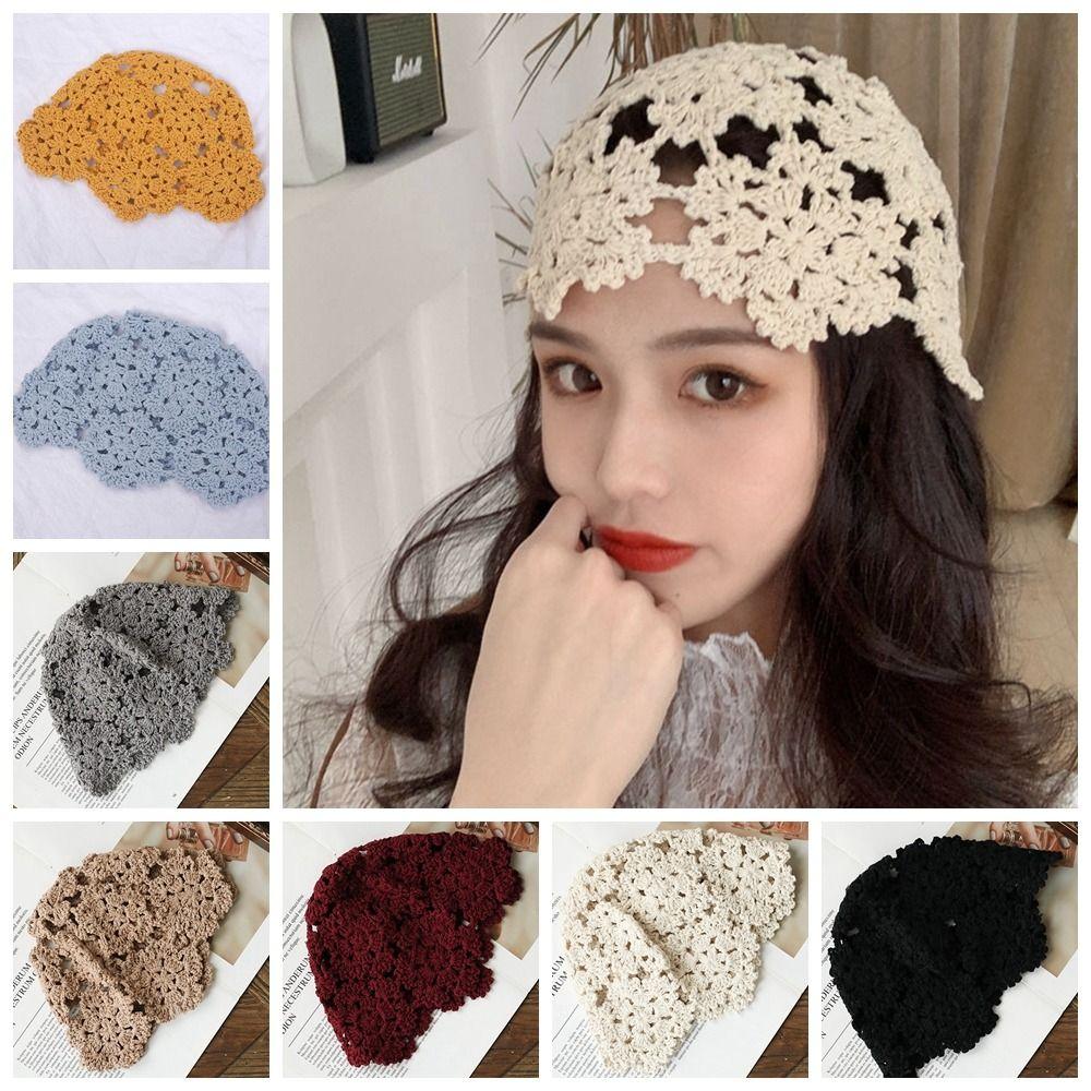 Basin Hat Hollow Flower Knitted Hat Panama Cap Beanies Fashion Crochet Bucket Hat Girls