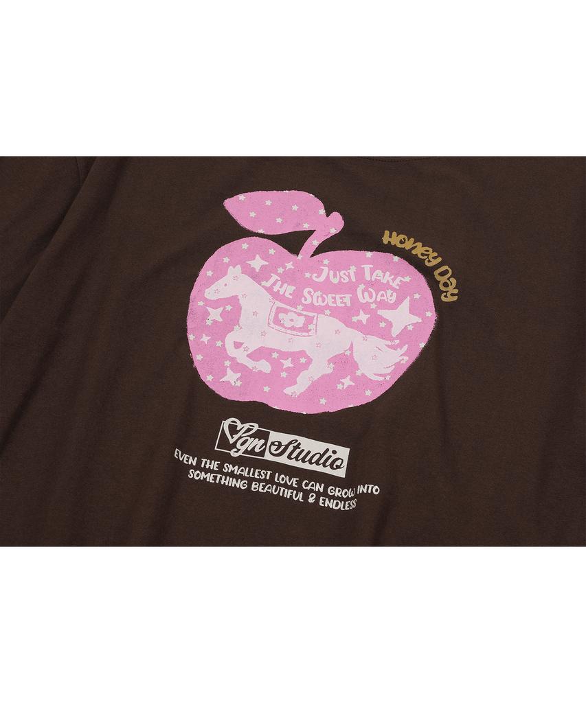CPGN STUDIO Apple Pony Short Sleeve T-Shirt Brown