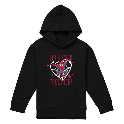 Spider-Man Childrens/Kids Let's Stick Together Pull Over Valentine`s Day Hoodie