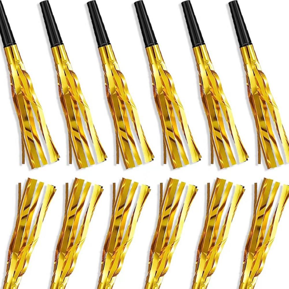 6Pcs Gold Silver Blowout Whistle Glitter Party Supplies New Years Party Blowers  Atmosphere Gifts