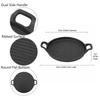 Cast Iron Steak Frying Pan Round Flat Bottom Stovetop Griddle Barbecue Pan  Home Kitchen Cooking
